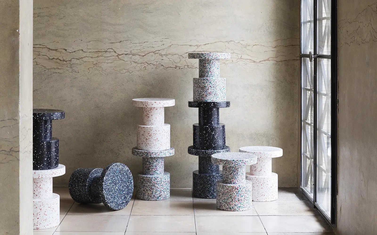 tabouret table basse materiaux recyclés